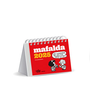 MAFALDA 2025, CALENDARIO ESCRITORIO ROJO